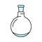 round bottomed flask chemical glassware lab color icon vector illustration