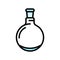 round bottomed flask chemical glassware lab color icon vector illustration