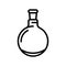 round bottomed flask chemical glassware lab line icon vector illustration