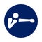 Round Boxing pictogram, new sport icon in blue circle