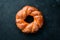 Round braided loaf of bread flour. Top view.