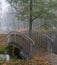 Round Bridge in the park at autumn .