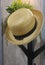 Round-brimmed hat.  Wicker weaving hats. Handicrafts