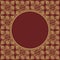 Round Burgundy frame on seamless texture with Greek ornament