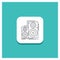 Round Button for Audio, hifi, monitor, speaker, studio Line icon Turquoise Background