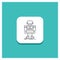 Round Button for autonomous, machine, robot, robotic, technology Line icon Turquoise Background