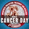 Round Button with Carcinogenic Cells View for Cancer Day Commemoration