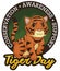 Round Button and Forest ready to Commemorate Tiger Day, Vector Illustration