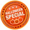 Round Button Halloween Special With Pumpkins Orange