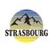 Round button Icon name: Strasbourg in modern style. Vector EPS10 illustration