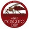 Round Button with Mosquito Inside of it for Mosquito Day, Vector Illustration