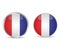 Round button national flag of france.