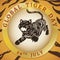 Round Button with Tiger Silhouette to Celebrate Global Tiger Day, Vector Illustration