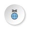 Round button for web icon, advertising, digital, global. Button banner round, badge interface for application illustration