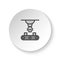 Round button for web icon, articulated robot, conveyor robot . Button banner round, badge interface for application illustration