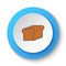 Round button for web icon, bakery item. Button banner round, badge interface for application illustration