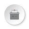 Round button for web icon, battery, contact. Button banner round, badge interface for application illustration