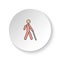Round button for web icon, Blind man silhouette. Button banner round, badge interface for application illustration