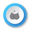 Round button for web icon. Bomb, weapons, detonation, retro, arcade. Button banner round, badge interface for application