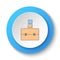 Round button for web icon. Briefcase, portfolio vector icon. Button banner round, badge interface for application illustration