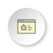 Round button for web icon, browser, house, online, search. Button banner round, badge interface for application illustration