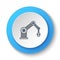 Round button for web icon, building, construction, industry, robot. Button banner round, badge interface for application