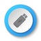 Round button for web icon. Cable, connector. Button banner round, badge interface for application illustration