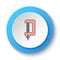Round button for web icon, clamp clipper, building. Button banner round, badge interface for application illustration