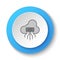 Round button for web icon. Cloud, download. Button banner round, badge interface for application illustration