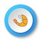 Round button for web icon, crustacean seafood. Button banner round, badge interface for application illustration