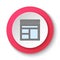 Round button for web icon, Database server template. Button banner round, badge interface for application illustration