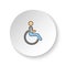 Round button for web icon, Disability. Button banner round, badge interface for application illustration
