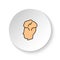 Round button for web icon, Diseases, headachy. Button banner round, badge interface for application illustration