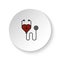 Round button for web icon, Diseases, stethoscope, heart. Button banner round, badge interface for application illustration