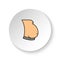 Round button for web icon, Diseases, stomach, fatty. Button banner round, badge interface for application illustration