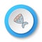 Round button for web icon, fish, sliced fish. Button banner round, badge interface for application illustration