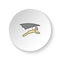 Round button for web icon, Flying hang glider. Button banner round, badge interface for application illustration