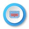 Round button for web icon. Game cartridge, retro, arcade. Button banner round, badge interface for application illustration