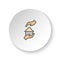 Round button for web icon, hands, house, protection. Button banner round, badge interface for application illustration
