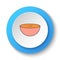 Round button for web icon, hot soup. Button banner round, badge interface for application illustration