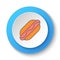 Round button for web icon, hotdog. Button banner round, badge interface for application illustration