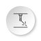Round button for web icon, hydraulic arm, industrial arm. Button banner round, badge interface for application illustration