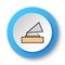 Round button for web icon, While playing record. Button banner round, badge interface for application illustration
