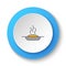 Round button for web icon, rice plate, healthy diet. Button banner round, badge interface for application illustration