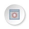 Round button for web icon, site, setting. Button banner round, badge interface for application illustration