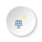 Round button for web icon, solar, charge, battery. Button banner round, badge interface for application illustration