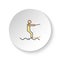 Round button for web icon, Surf sea. Button banner round, badge interface for application illustration