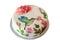 Round cake with fondant and painted humming-bird