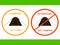 Round camping tent icon Camping Welcome, Attention Not camping
