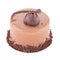 Round cappucino souffle cake with chocolate